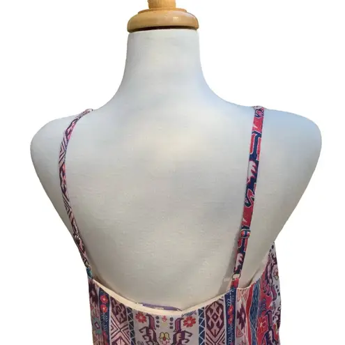 Lavender Brown  Dress Southwestern Sleeveless Mini Flowy Size M