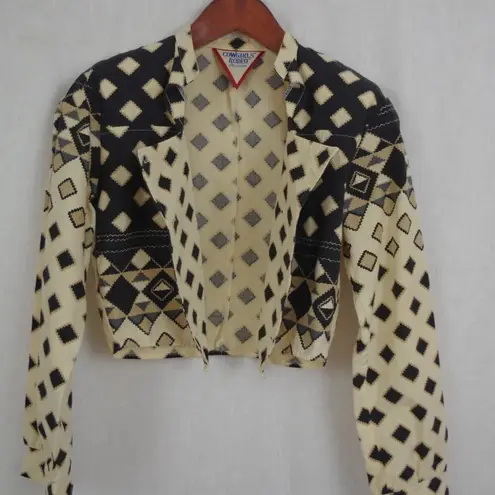 Cowgirls' Rodeo Association Vintage Cropped Western Top Small Black