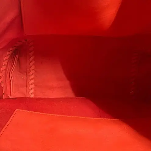 Big Buddha Orange Tote 13X6X13 Bucket Style Woven Tassels