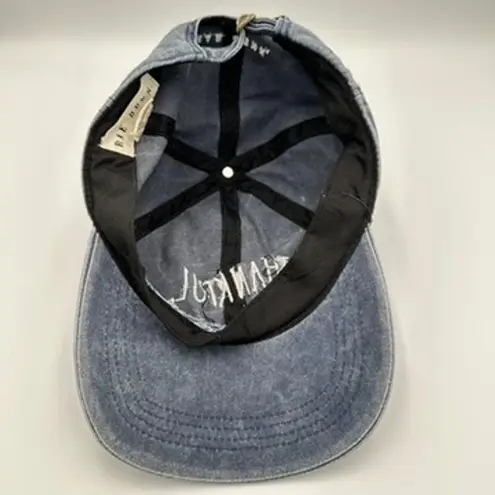 Rae Dunn Thankful Baseball Cap Distressed Blue Cotton One Size Fits Most