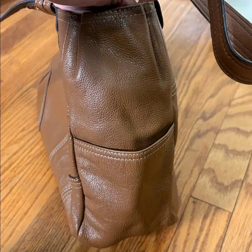 TIgnanello Leather Shoulder Bag Caramel Brown Purse