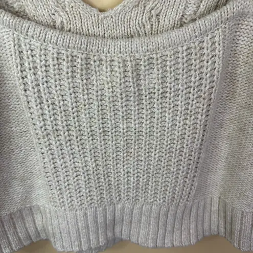 CLEO + WOLF WOMEN'S Size Large CROPPED CABLE KNIT SWEATER CAMI Cream TOP