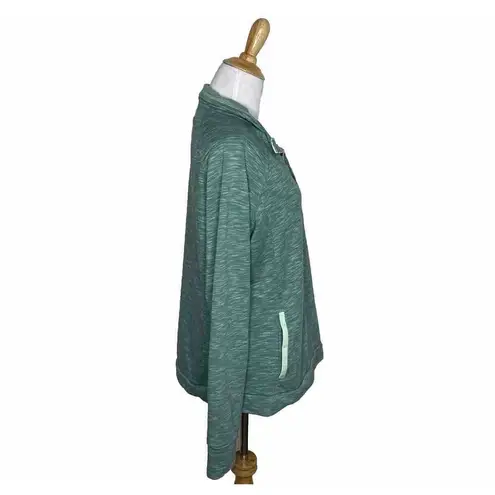 Avalanche Sweatshirt Green 1/4 Snap Pockets Cotton Camp Hike Size Large Womens