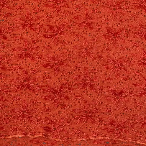 BRITTANY BLACK brocade floral embroidered short sleeve pullover orange size 3XL