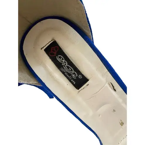 Sturio Stiletto Heels Ankle Strap Formal Strappy Shoes Feminine Pumps Blue Size 8