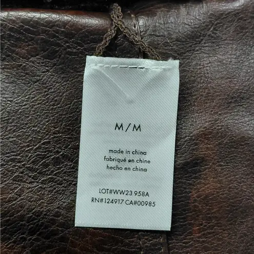 We Wore What Womens Reversible Vegan Leather Sherpa Vest Jacket Size Medium NWT