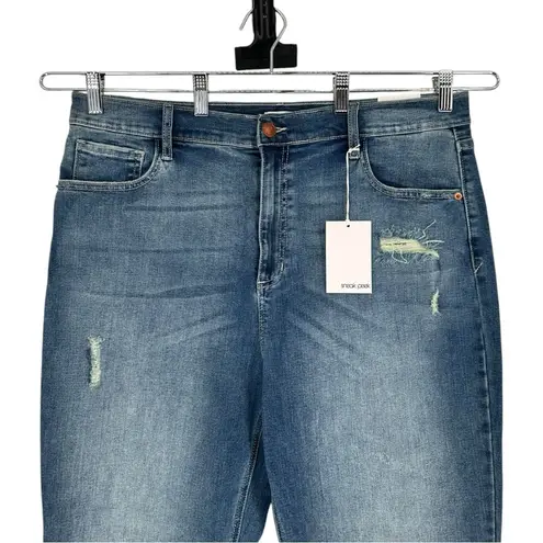 Sneak Peek Melbourne High Rise Distressed Straight Leg Jeans size 16 NWT Blue