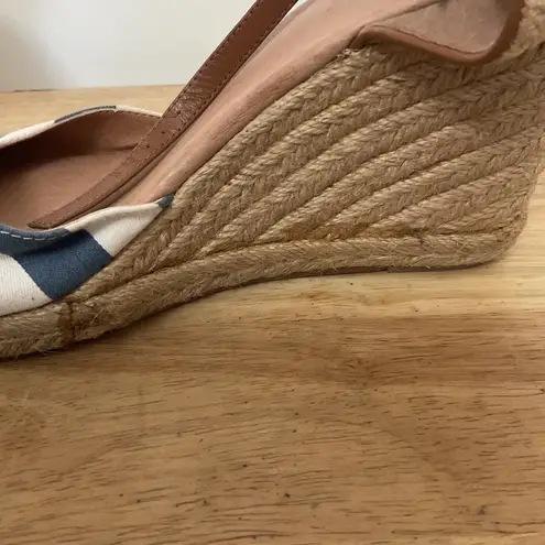 Caslon Nautical Mary Jane Striped Espadrille Platform Wedge Size 10 1/2