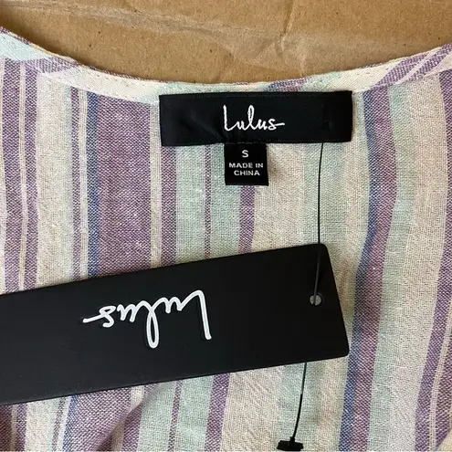 Lulus Forever Adventure Lilac Multi Striped Drawstring Romper Purple