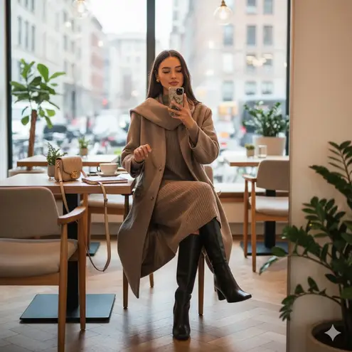 ASTR  Londyn Scarf Wool Blend Longline Relaxed Fit Coat Jacket Size Small NWT