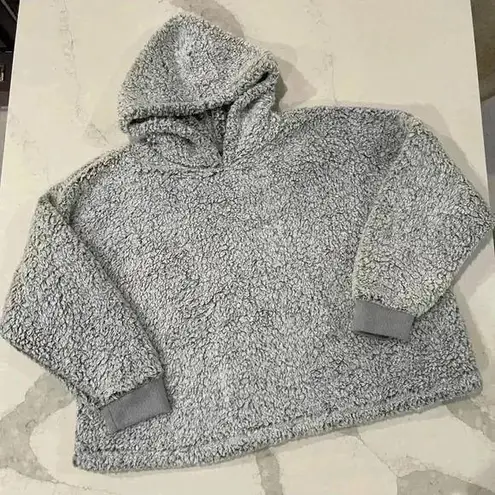 Simply Vera Vera Wang Plush Gray Sherpa Pullover Hoodie Sweatshirt Womens XXL