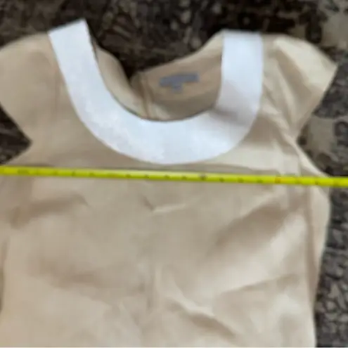 Calypso St. Barth Women’s Size M Tan Beige Linen White Sequin Neck Mini Dress