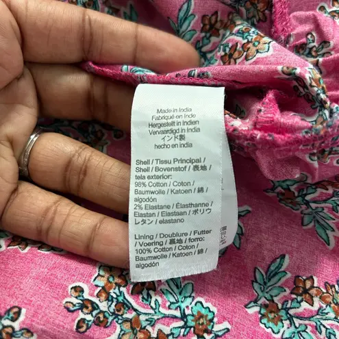 J. Crew | tiered block floral print puff sleeve midi dress Pink Size 14 - Image 7