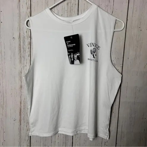 Good hYOUman lovers of hYOUmanity Venice Racquet Club Cropped Tank Top Sz M