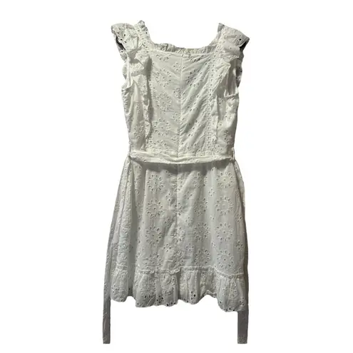 Parisian Vestido Blanco Bordado Eyelet Ruffle Hem Talla 8 – Summer Dress White
