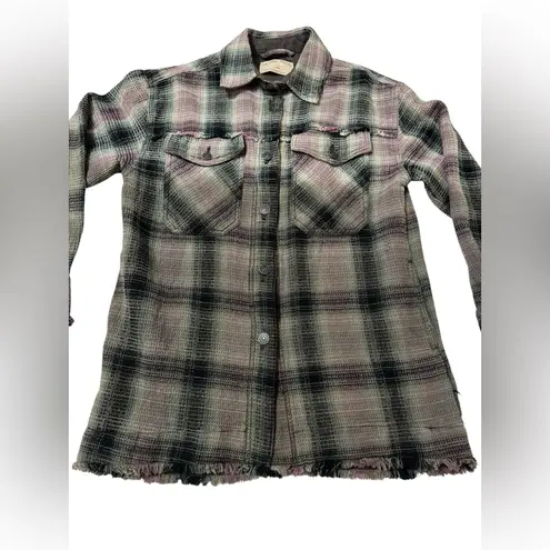 We The Free Free People  Anneil Plaid Shirt Jacket Sz XS