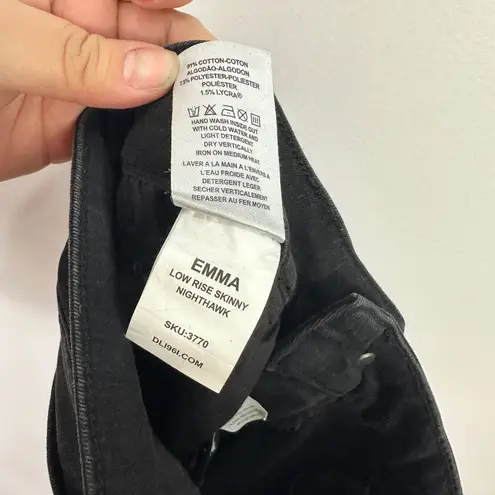 DL1961 Emma Jeans Women 28 Black Low Rise Skinny Denim Dark Wash Y2K Baddie Chic