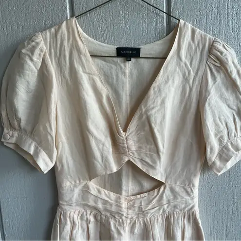 Majorelle Powell Cut Out Mini Dress Short Sleeve in Linen Pink Sand Women’s S