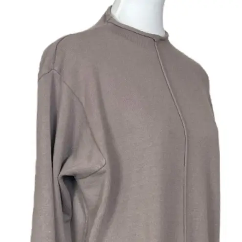 Coordinating 2 Piece Set Sweater Knit Wide Leg Pants Lounge Taupe Women Size XL Tan