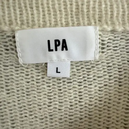 LPA | Cream Merino Wool and Raccoon Mock neck Slim fit Sweater | Large