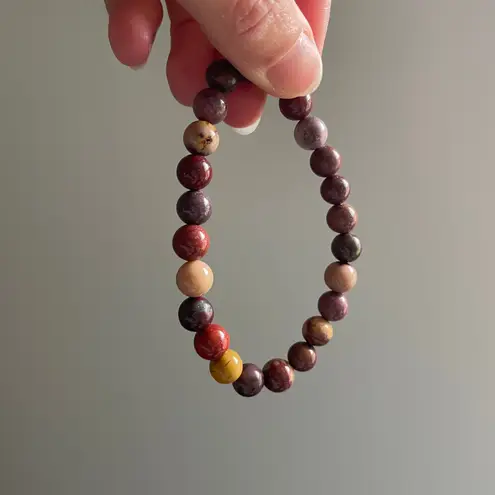 Stone Beaded Stretch Bracelet Purple Brown Power Beads Chunky Early 2000s