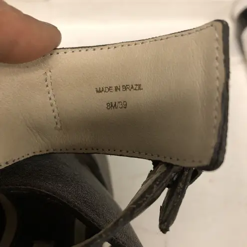 Vera Wang Lavender Label Leather Gladiator Heels Wooden Heels US 8 EU 39 Brown