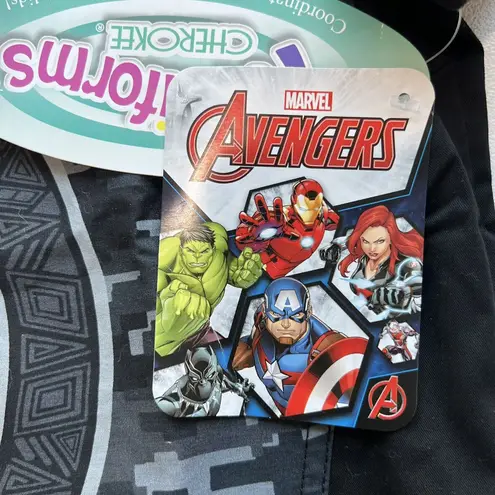 Marvel  Avengers Men’s‎ Scrub Top Size XSmall Wakandan Warrior Black Pockets