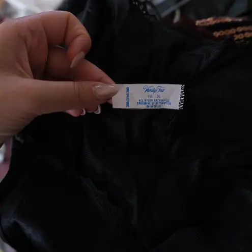 Vanity Fair Vintage Black Sheer Lace Chemise