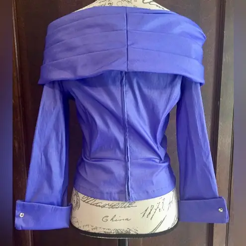 Tadashi Shoji Vintage 80s Tadashi Purple Off The Shoulder Top