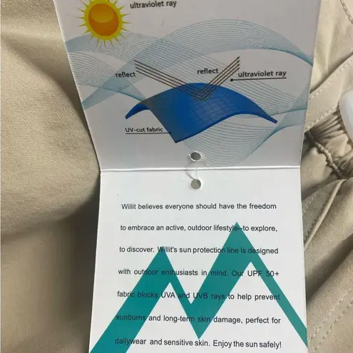 *NEW* Willit Womens tan hiking outdoor cargo pocket shorts Large NWT