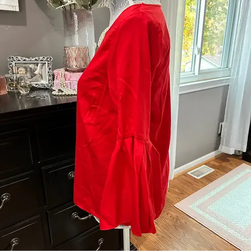Jane and Delancey Red Bell Sleeve Blouse | Romantic Holiday Top | Size M