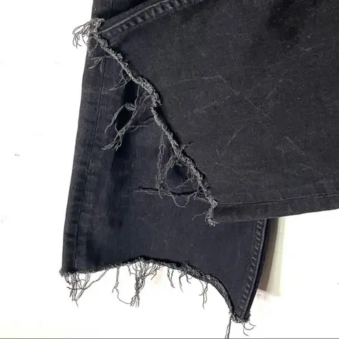 ALLSAINTS Heidi Jeans Women’s Size 29 Black Cropped Flare Raw Hem Mid Rise