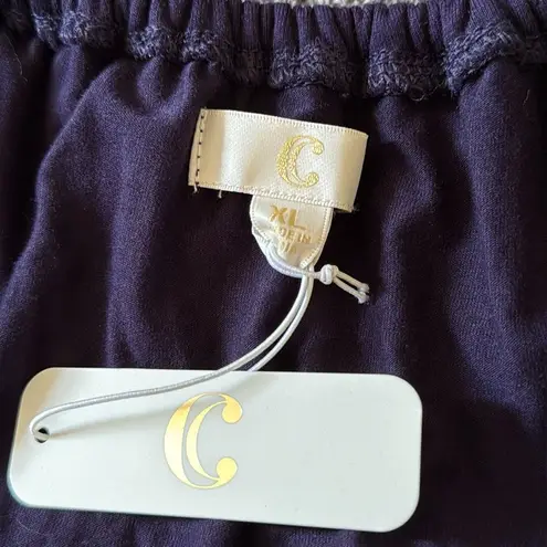 Cider NWT Off Shoulder Pom Pom Ruffle Dress Navy Blue XL