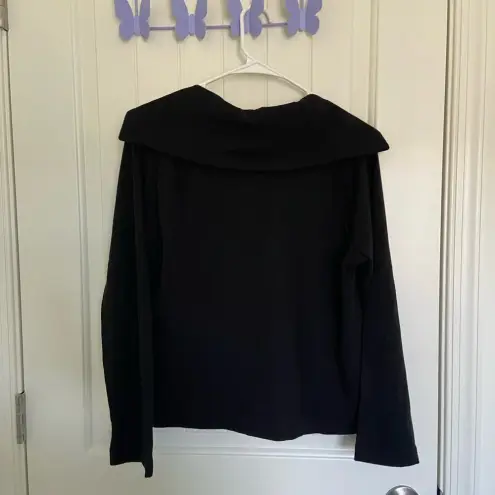 Talbots NWOT | ‎ women’s black flap neck zipper jacket — small petite