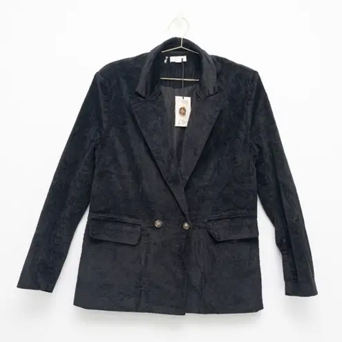 Elan Black Oversized Corduroy Blazer
