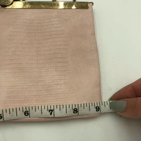 Vintage Etra 1960's Light Pink Lizard Print Envelope Clutch