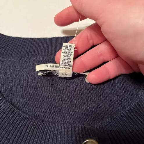 G.H. Bass & Co. colorblock striped cardigan Womens Size Medium NEW Blue