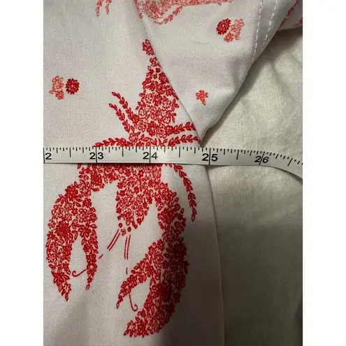 Women's Joyspun White Red Lobster Print Pajama Dress Nightgown L