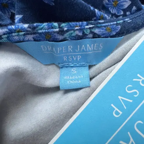 Draper James RSVP Dress Womens Small Blue Floral True Wrap Bohemian Cottagecore