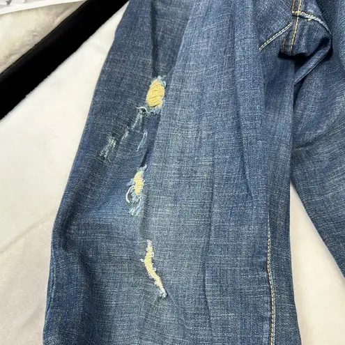 Seven7 Jeans Blue Flare Wide Leg Jeans Distressed Details Raw Hem Plus Size 16