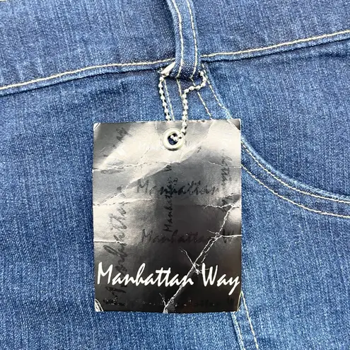 Manhattan Way Women Skirt Plus Size 24 Stretch Denim Mini Y2K Streetwear Indie Blue