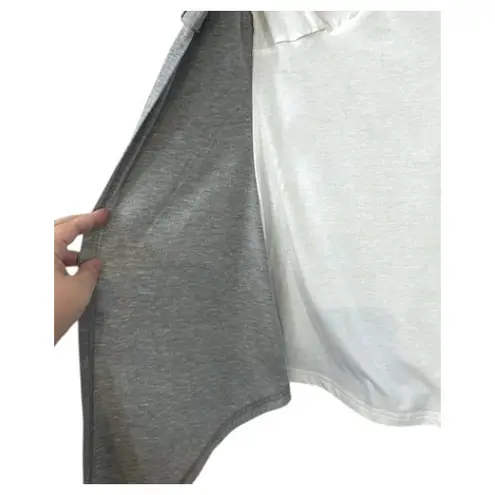 Relaxed Streetwear Mock Cardigan Top M – Preppy Casual Monochrome Contrast Size M