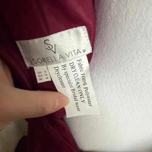 Sorella Vita NWT 9398 Boho-Inspired Bridesmaid Dress Flowy Ruffles Red Womens 12