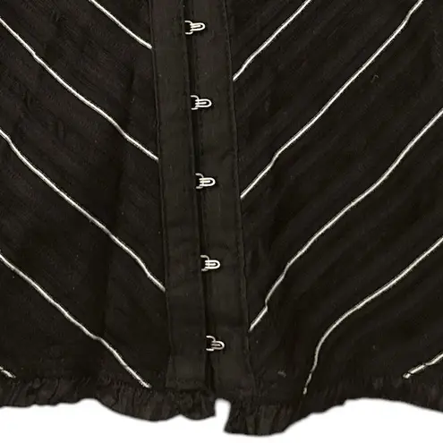 CORSET BLACK WHITE CROP LACE camisole TANK TOP M Size M