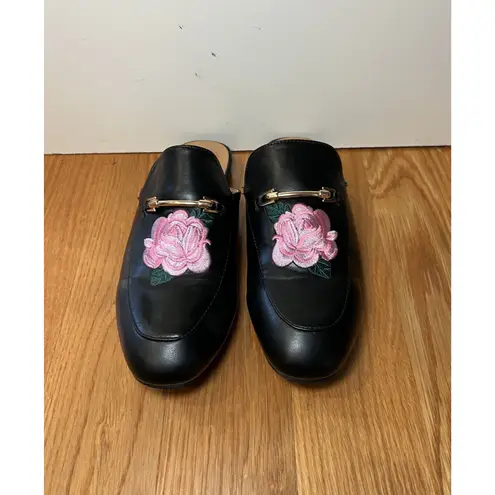 Catherine Malandrino Shoes Womens Size 8 Slip On Mule Embroidered Pink Rose