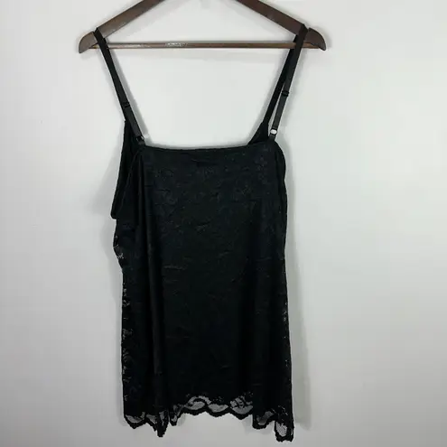 K Jordan Tank Top 1X Black Lace Gothic Whimsigoth Dark Romantic Y2K Fairy Grunge