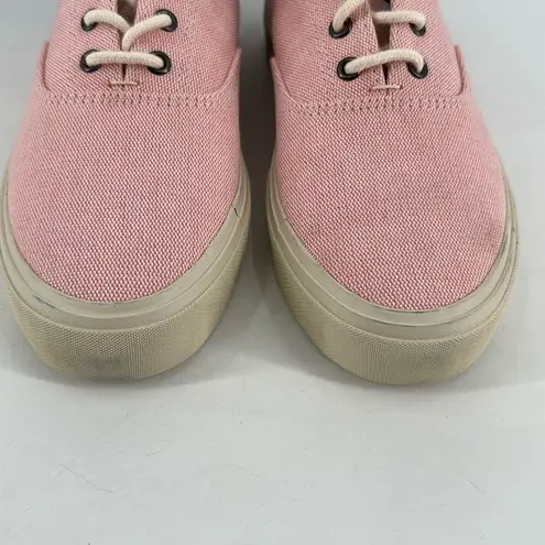 Sebago John Panama Women's Low Cut Lace Up Canvas Sneakers Pink White Size 7