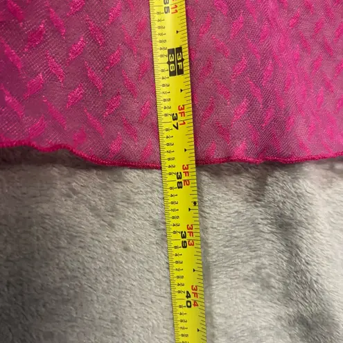 Womens Sheer Cover Up Open Front Kimono Plus Sz 20W Padded Shoulders Pink Flowy