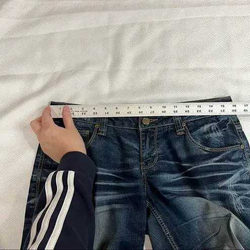 COOGI Dark Wash Bleach Whiskered Jeans