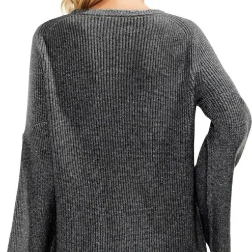 Vince Camuto NEW  All Over Rib Bell Sleeve Sweater‎ Charcoal Womens Size Petite S